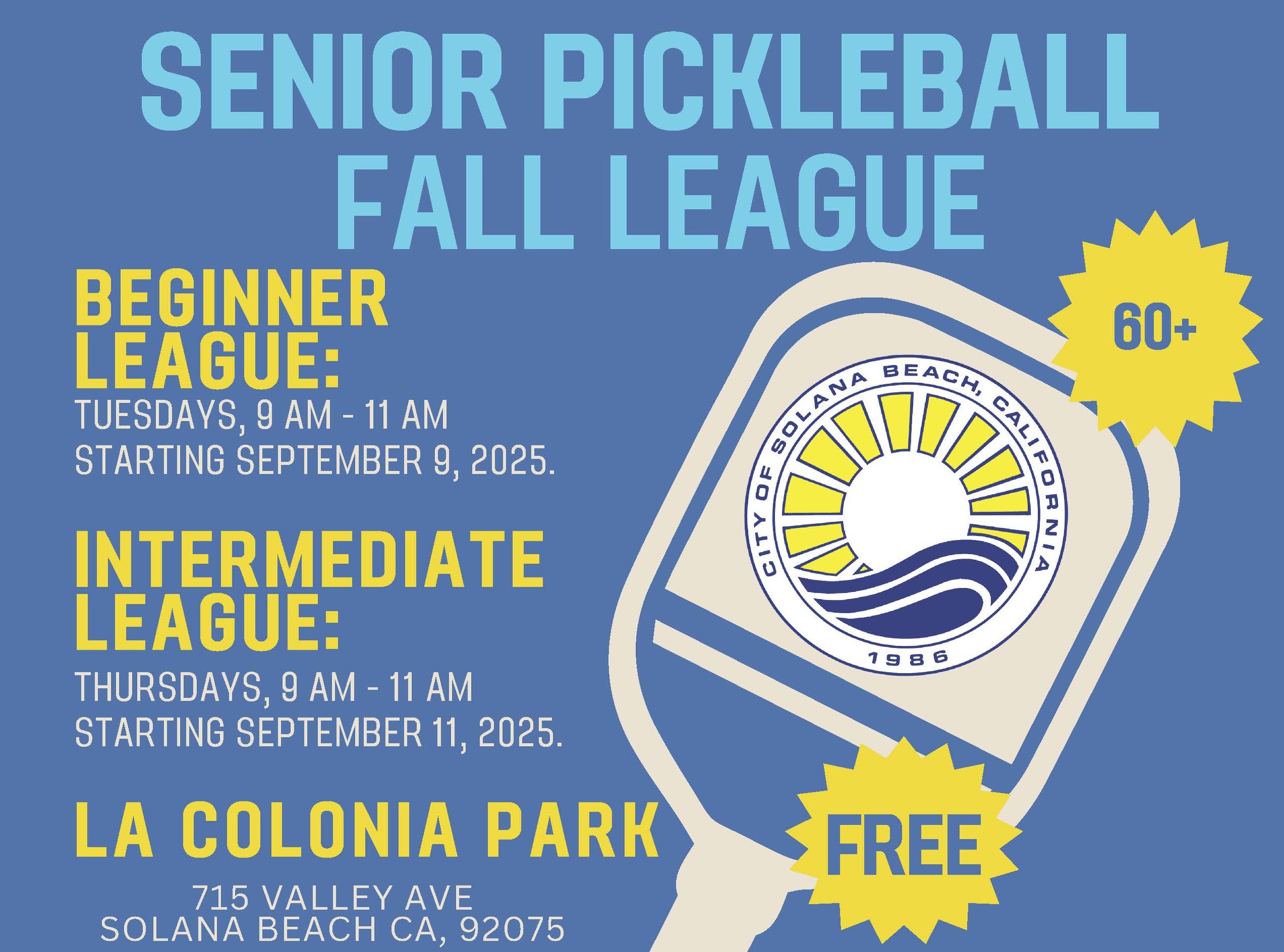 Senior Pickleball League Coming to La Colonia Park!