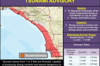 Tsunami Advisory for the City of Solana Beach