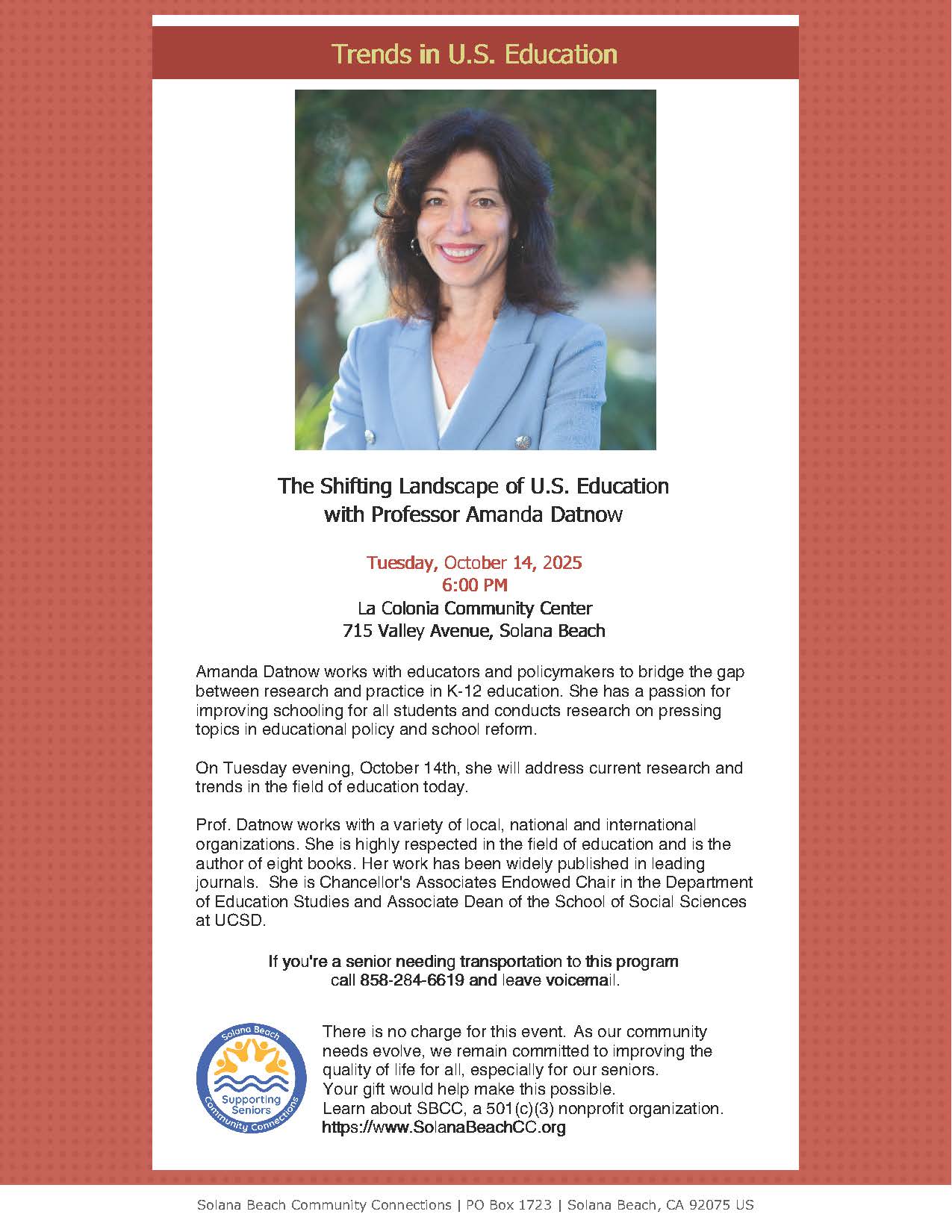 SBCC lecture flyer